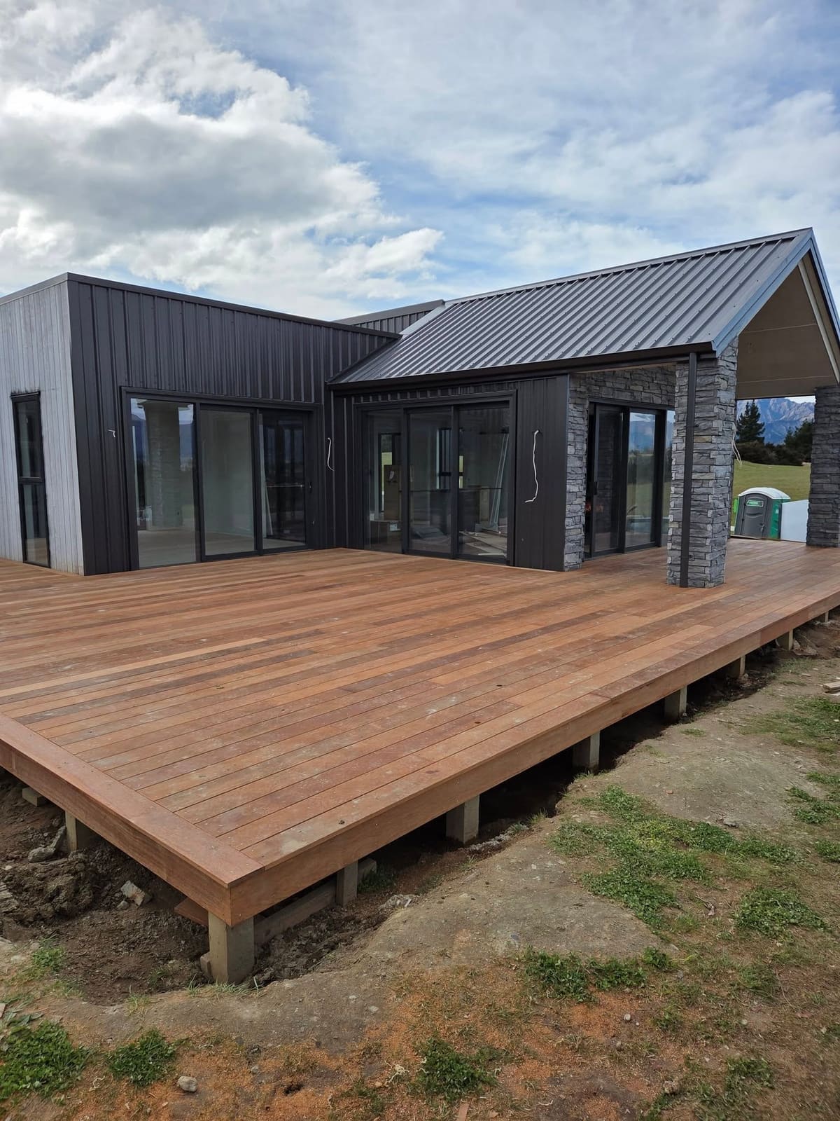 Large timber deck on a Queenstown home