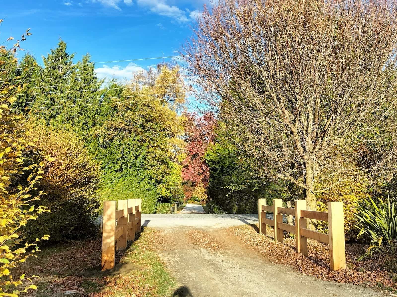 Macrocarpa post and rail on a residential property, Queenstown