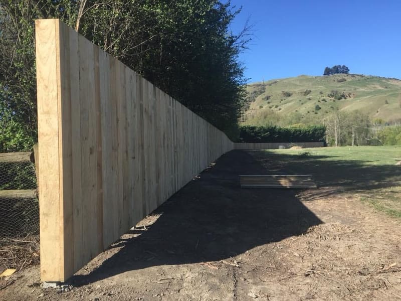 Timber paling fence with mountain views, Queenstown